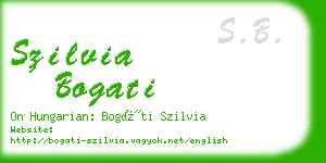 szilvia bogati business card